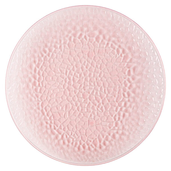 Pink Hammered 13″ Round Plastic Charger Plate - 4 Pack