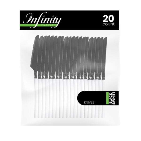 Infinity Collection Black/White Flatware 20 Count