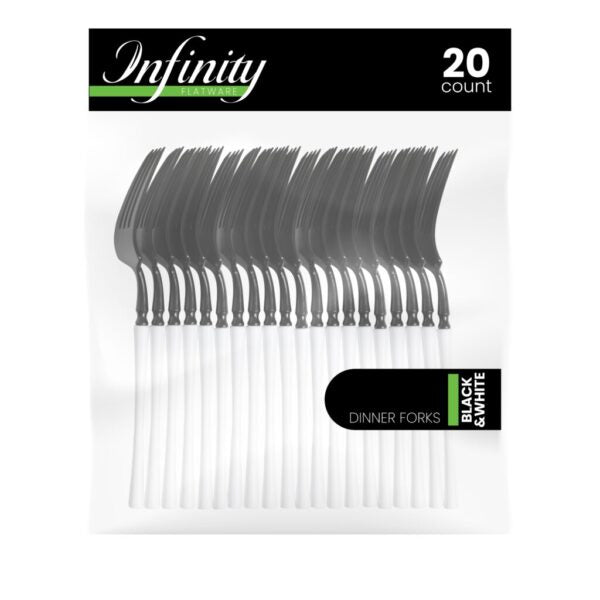 Infinity Collection Black/White Flatware 20 Count