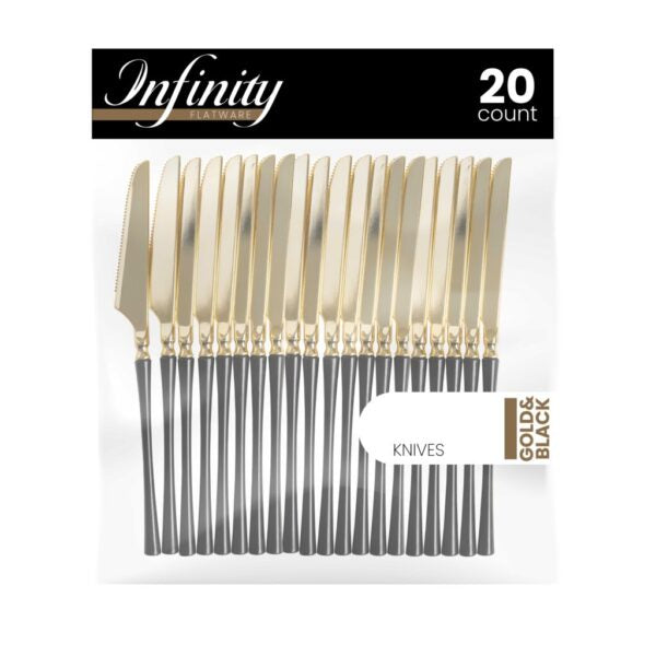 Infinity Collection Gold/Black Flatware 20 Count