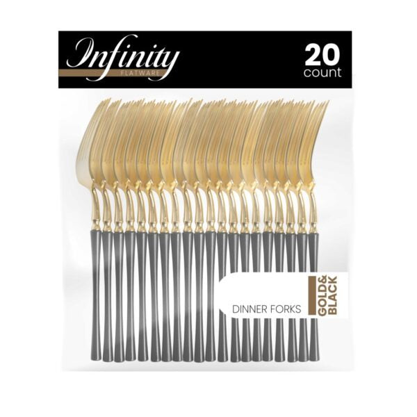 Infinity Collection Gold/Black Flatware 20 Count