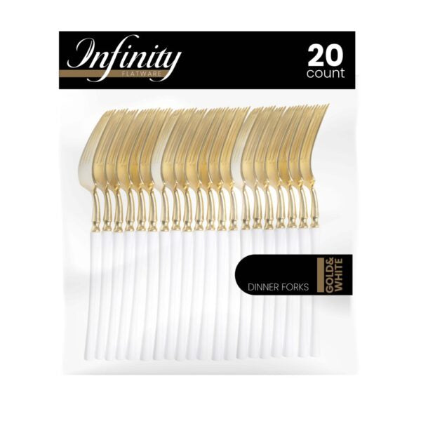 Infinity Collection Gold/White Flatware 20 Count