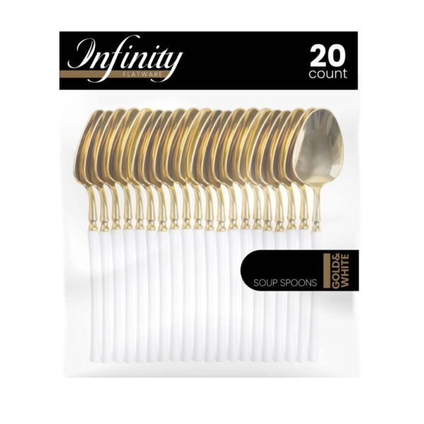 Infinity Collection Gold/White Flatware 20 Count