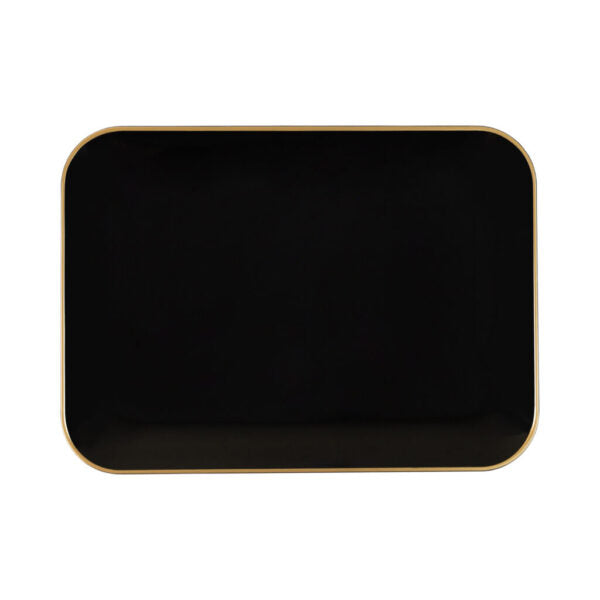 8" x 11" Organic Black and Gold Rectangle Serving Dish - 2 Pack