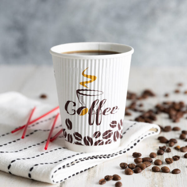 12 oz. Ripple Paper Coffee Cups - 20 Count