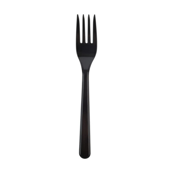 Basic Cutlery Collection Black Plastic Deluxe Flatware - 50 Pack