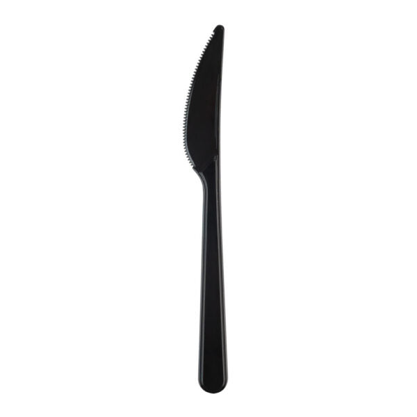 Basic Cutlery Collection Black Plastic Deluxe Flatware - 50 Pack
