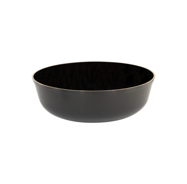 16 oz. Black and Gold Round Soup Bowls (10 Count) - Edge