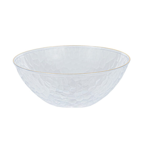12 oz. Round Plastic Soup Bowls (10 Count) - Organic Hammered