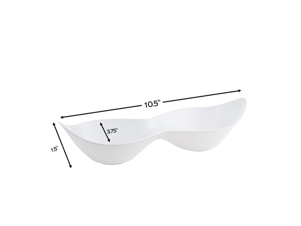 White Plastic 2 Section Small Serving Dish 5 Pack