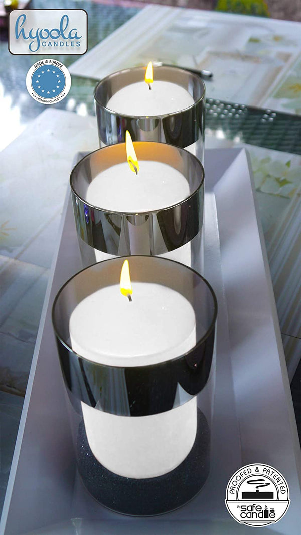 White Pillar Candles Unscented Dripless Clean Burning Smokeless Dinner Candle 3" x 5" 6 Pack