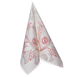 Linen Like Disposable Paper Dinner Napkins - Red Floral - 50 Pack - Posh Setting