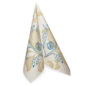 Linen Like Disposable Paper Dinner Napkins - Blue Floral - 50 pack - Posh Setting
