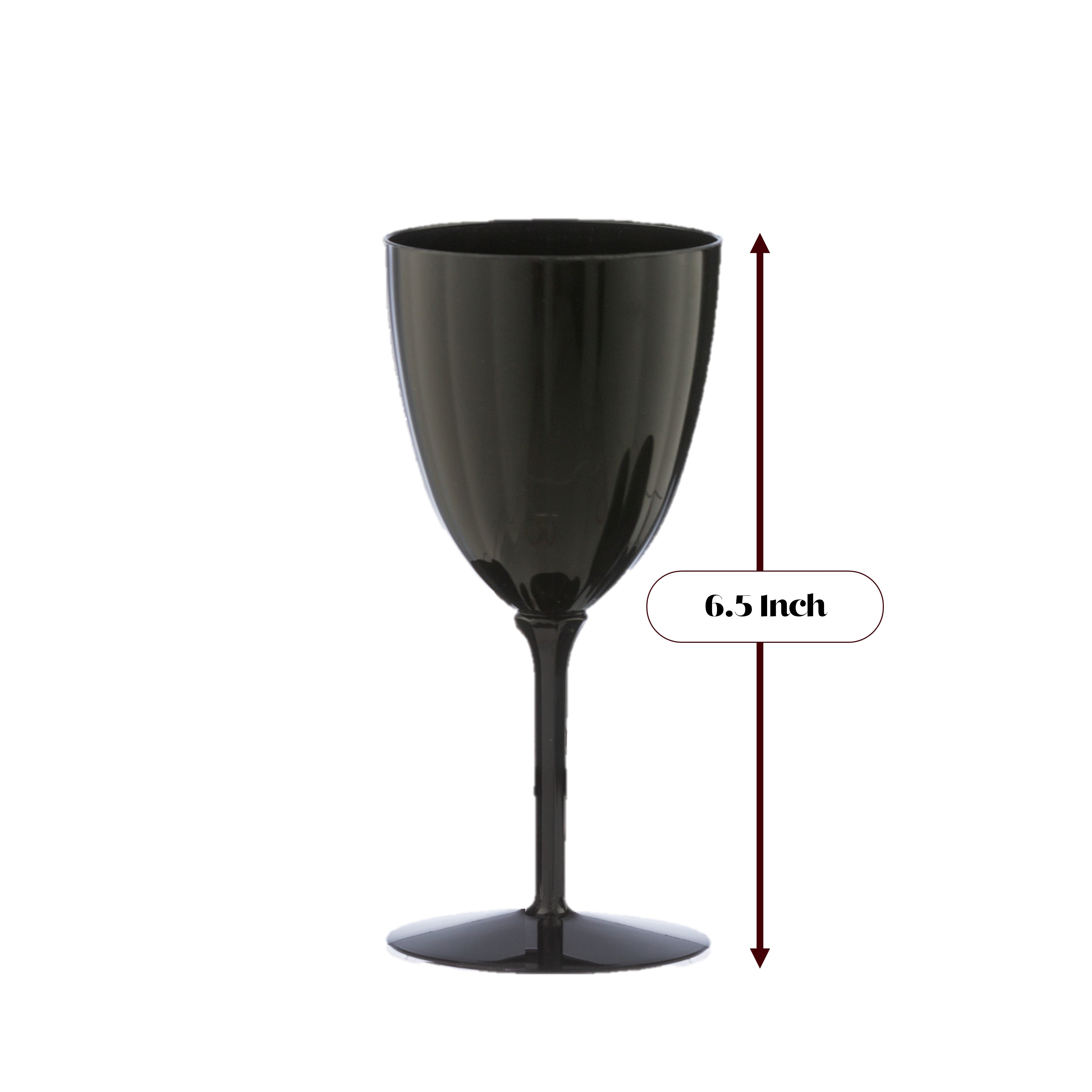 7 oz Plastic Wine Glasses with Stems, Silver Rimmed Disposable