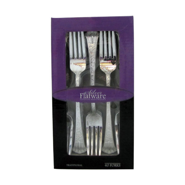 Silver Flatware Combo Collection Boxed 40 Count Silver Flatware Collection