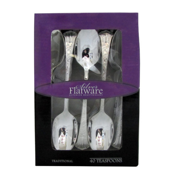 Silver Flatware Combo Collection Boxed 40 Count Silver Flatware Collection