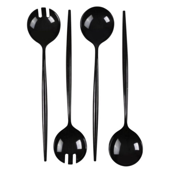 Novelty Collection Serving Spoon & Spork Black - 4 Pack
