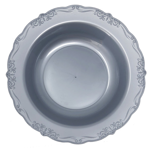 Silver Round Plastic Plates - Casual