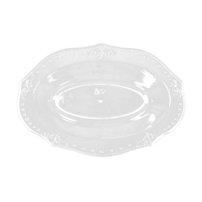 5 Inch Clear Oval Plastic Dessert Bowl 20 Pack - Antique