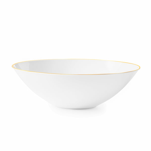 White Round Plastic Bowl with Gold Rim