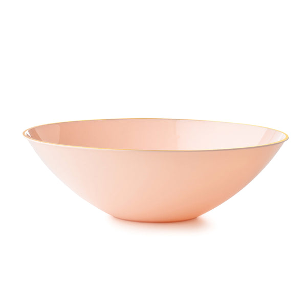 Pink and Gold Round Plastic Plates - Organic