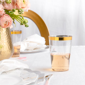Clear Plastic Tumblers With Gold Rim