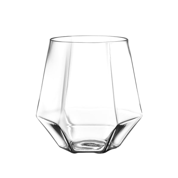 Clear Stemless Diamond Shaped Wine Glasses