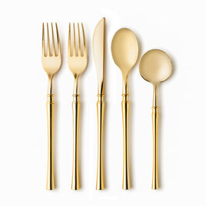 Fusion Collection Gold Flatware Set 40 Count - Setting for 8