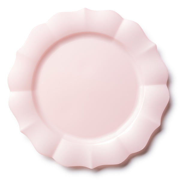 Pink Round Plastic Plates - Scalloped