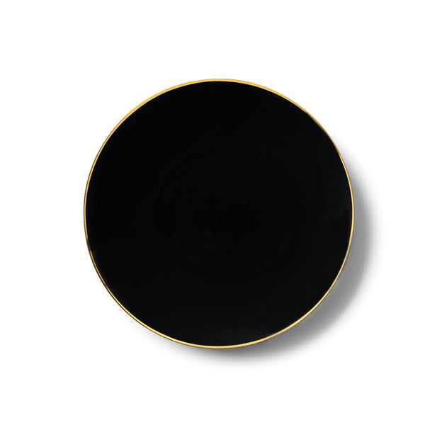 Black and Gold Round Plastic Plates - Organic