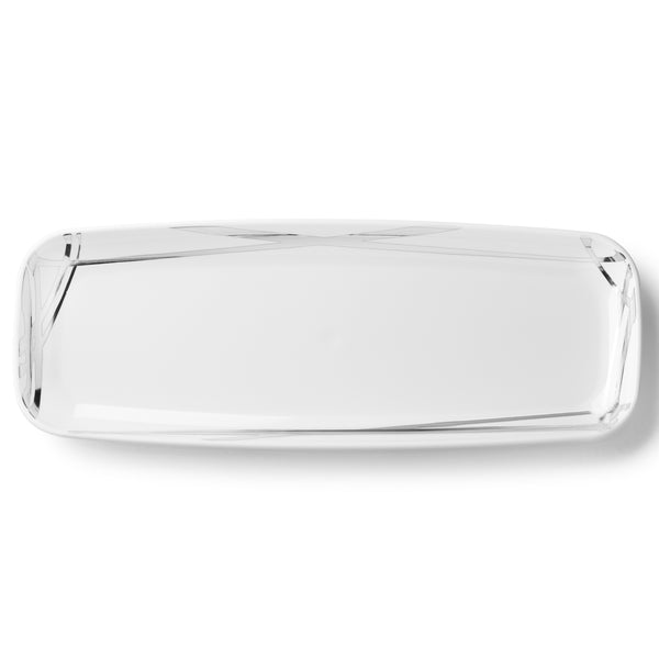 Twist White and Silver Oval Serving Dish - 2 Pack