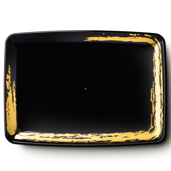Whisk Black and Gold Rectangle Serving Dish - 2 Pack