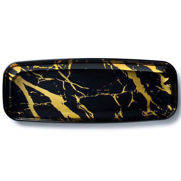 Marble Black and Gold Oval Serving Dish - 2 Pack