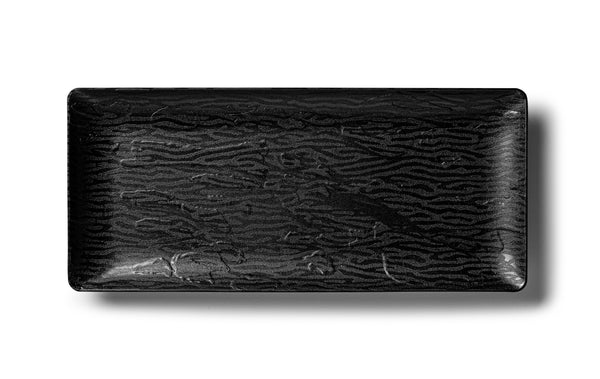6.25 x 14 Inch Rectangle Black Serving Tray