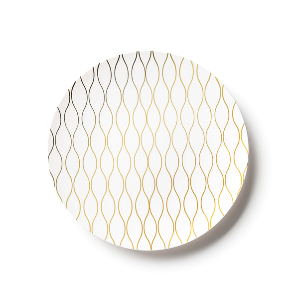 White and Gold Round Plastic Plates - Whisk