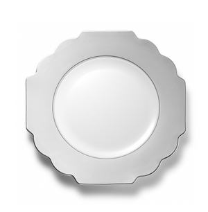 Gray and Silver Rim Plastic Plates