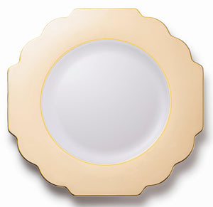 Gold and Gold Rim Plastic Plates