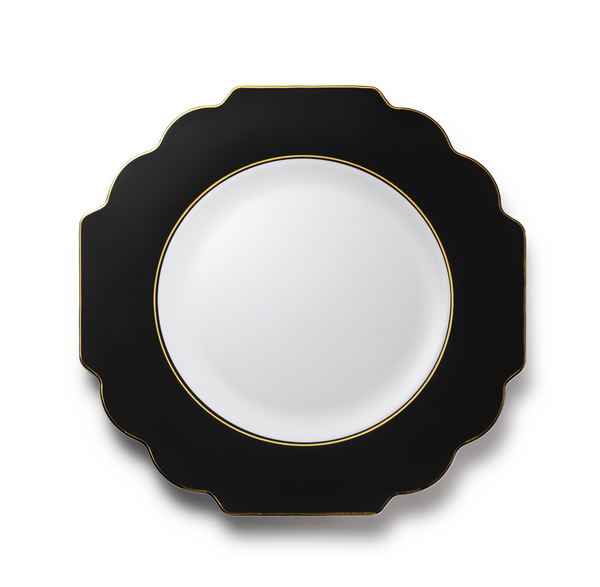 Black and Gold Rim Plastic Plates