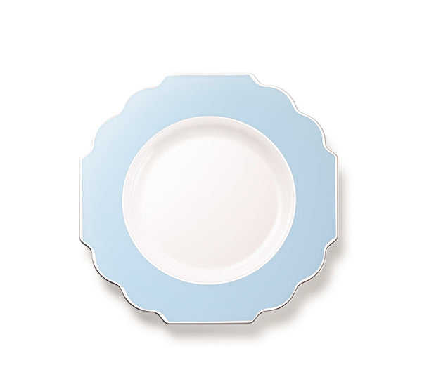 Turquoise and Silver Rim Plastic Plates