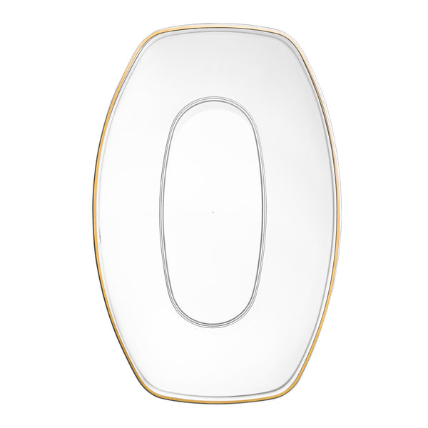 72 oz. Clear And Gold Rim Oval Salad Bowl