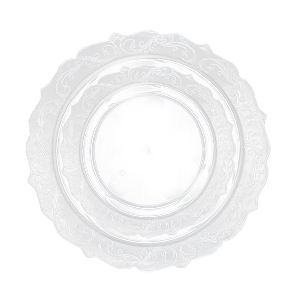 Clear Round Plastic Dinner Plates - Elegant