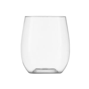 16 oz Stemless Goblets Clear Plastic Wine Glasses 6 Pack - Posh Setting