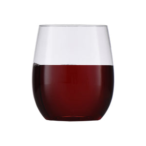 Stemless Goblets Clear Plastic Wine Glasses