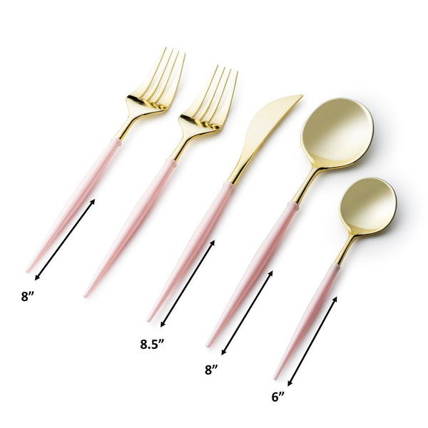 Noble Collection Gold And Blush Flatware Set 40 Count-Setting for 8