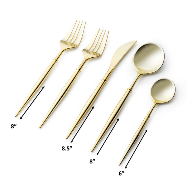 Noble Collection Shiny Gold Flatware Set 40 Count-Setting for 8