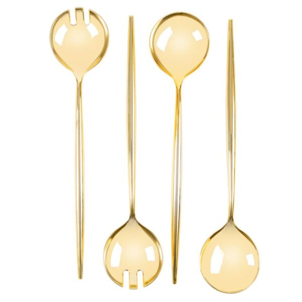 Novelty Collection Serving Spoon & Spork Gold - 4 Pack