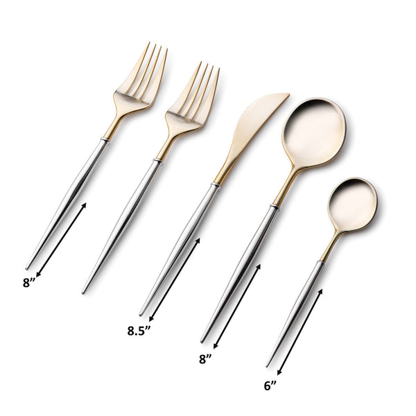 Noble Collection Gold And Silver Flatware Set 40 Count-Setting for 8