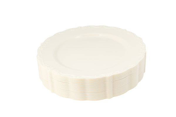 60 Piece Cream Round Plastic Dinnerware Value Set
