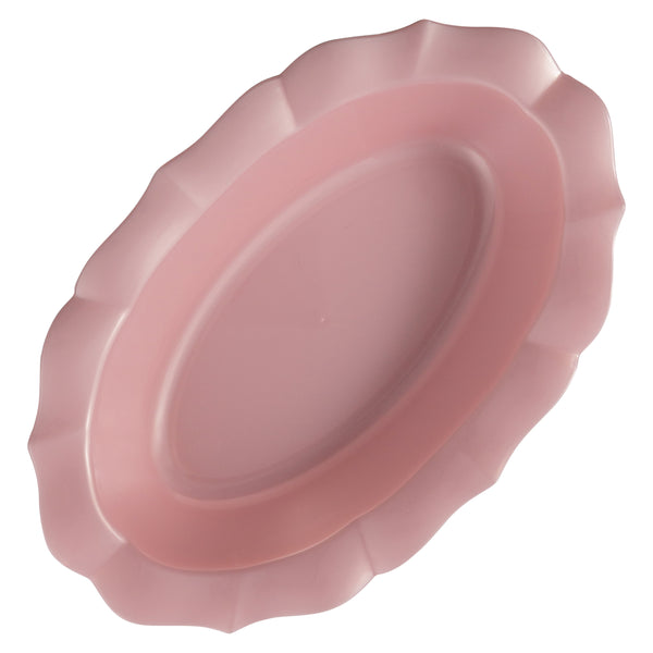 Pink Round Plastic Plates - Scalloped