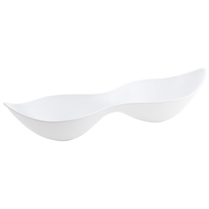 White Plastic 2 Section Small Serving Dish 5 Pack - Posh Setting